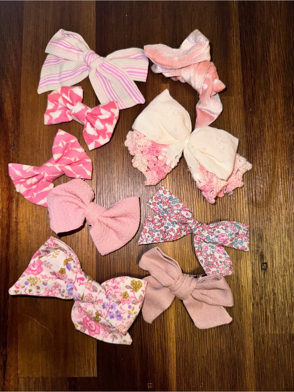 Boutique Girls Hair Bow Bundle Lot - 9 Pieces